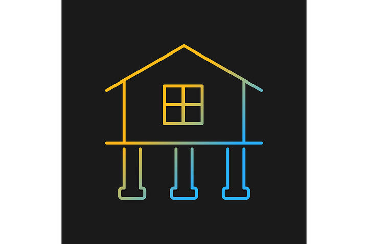 Building safety requirements gradient icons set for dark and light mode