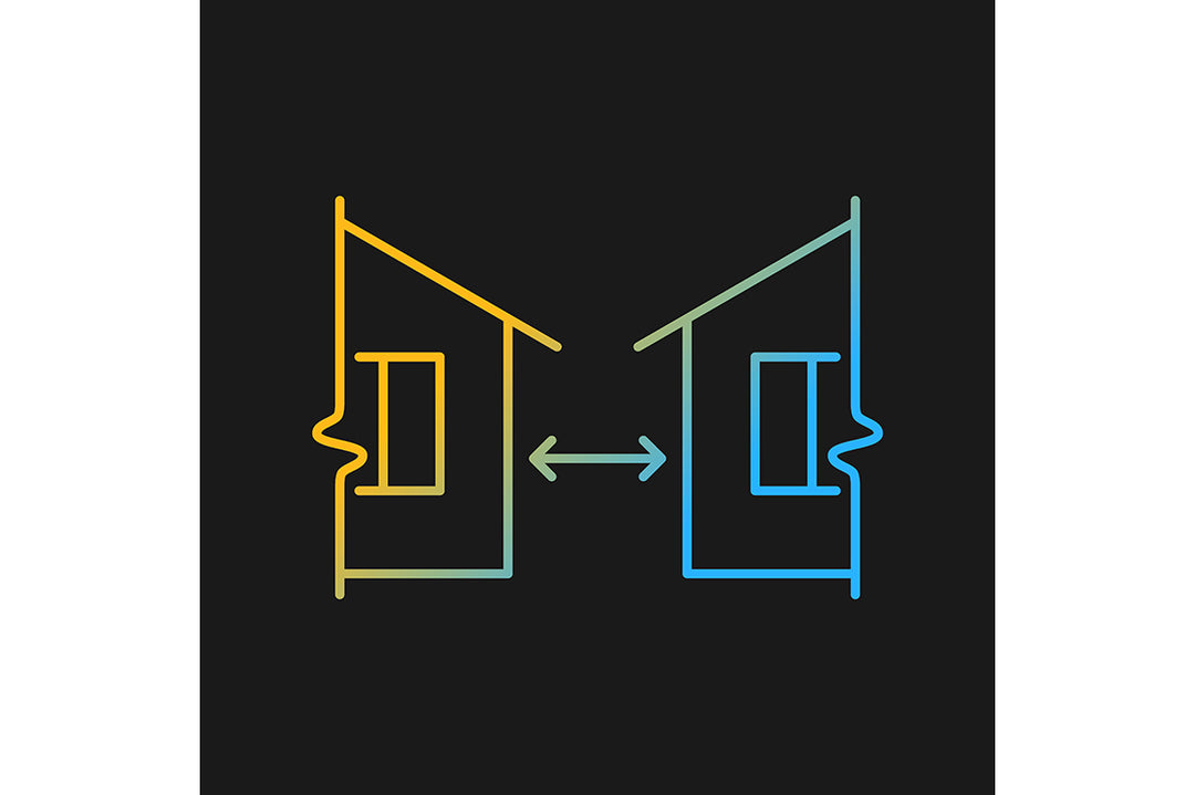 Building safety requirements gradient icons set for dark and light mode