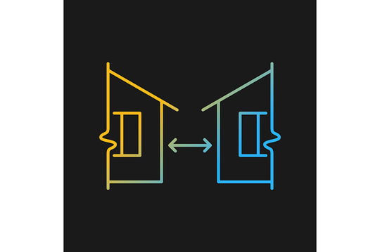 Building safety requirements gradient icons set for dark and light mode