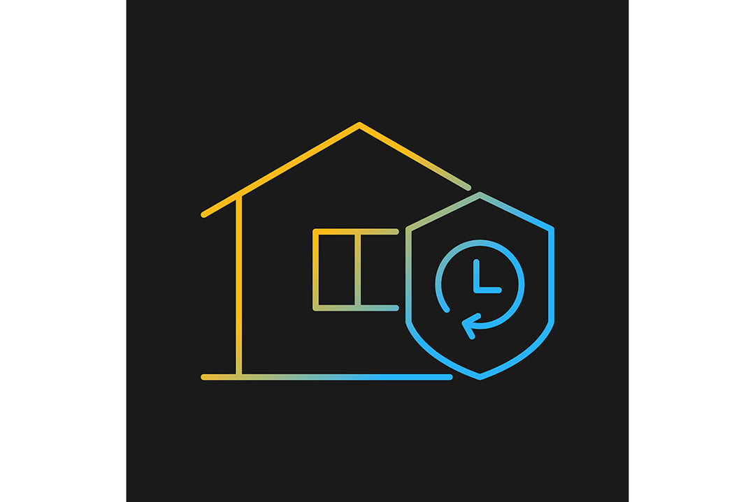 Building safety requirements gradient icons set for dark and light mode