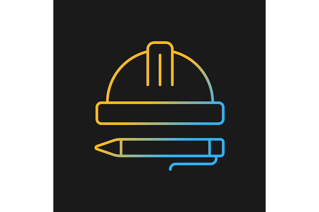 Building safety requirements gradient icons set for dark and light mode