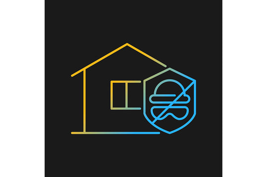 Building safety requirements gradient icons set for dark and light mode