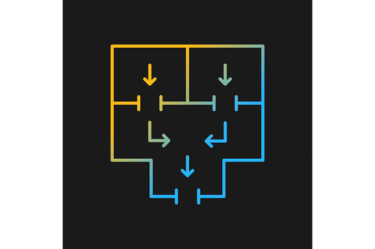 Building safety requirements gradient icons set for dark and light mode