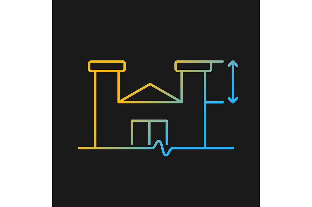 Building safety requirements gradient icons set for dark and light mode