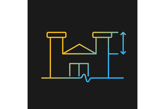 Building safety requirements gradient icons set for dark and light mode