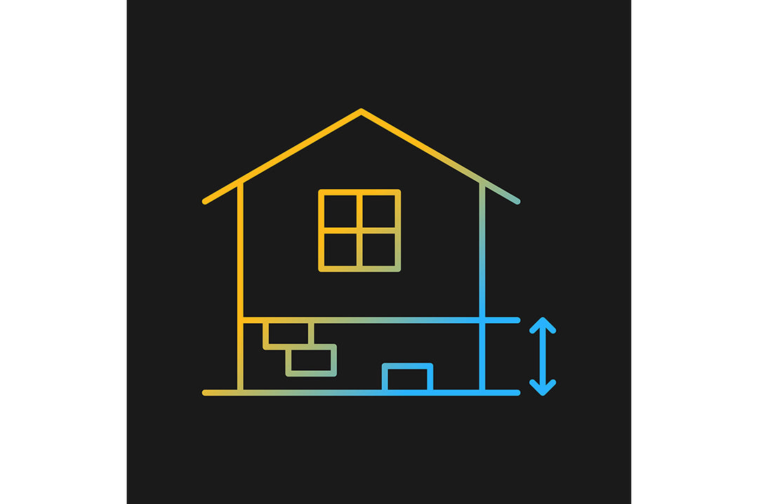 Building safety requirements gradient icons set for dark and light mode