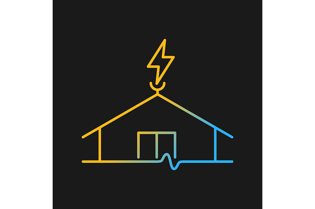 Building safety requirements gradient icons set for dark and light mode