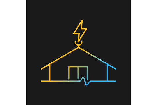 Building safety requirements gradient icons set for dark and light mode