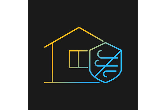 Building safety requirements gradient icons set for dark and light mode