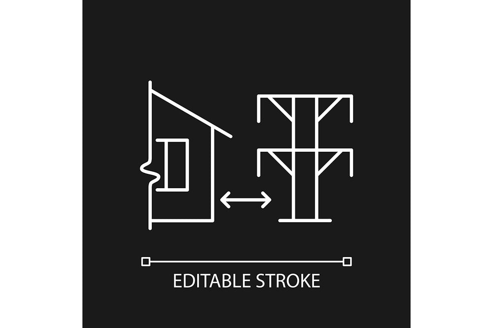 Building safety requirements linear icons set for dark and light mode