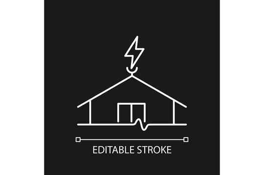 Building safety requirements linear icons set for dark and light mode