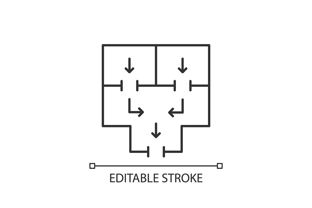 Building safety requirements linear icons set for dark and light mode