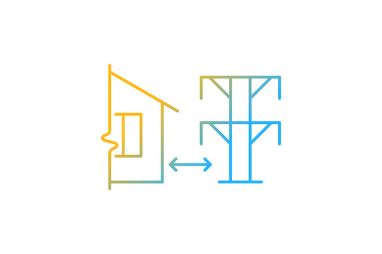 Building safety requirements gradient icons set for dark and light mode