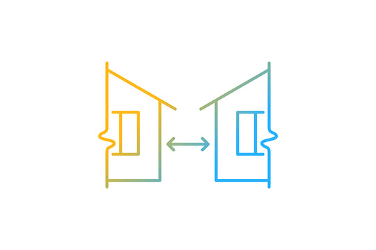 Building safety requirements gradient icons set for dark and light mode