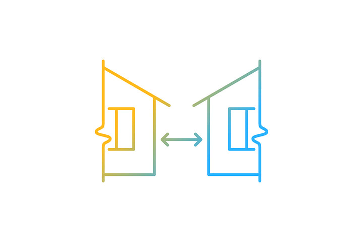 Building safety requirements gradient icons set for dark and light mode