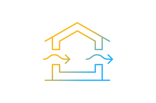 Building safety requirements gradient icons set for dark and light mode