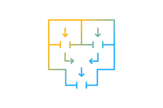 Building safety requirements gradient icons set for dark and light mode