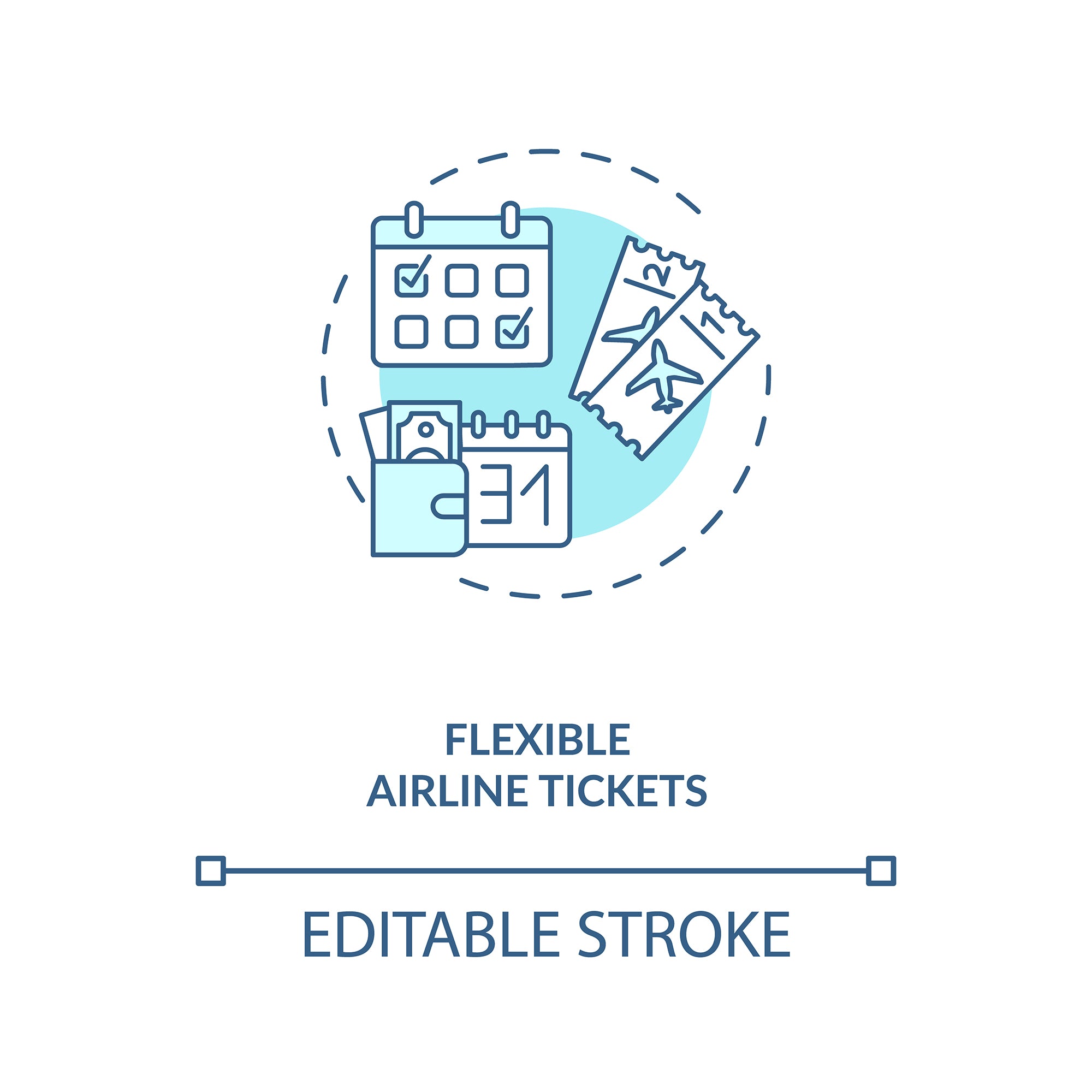 Business travel during coronavirus pandemic concept icons bundle
