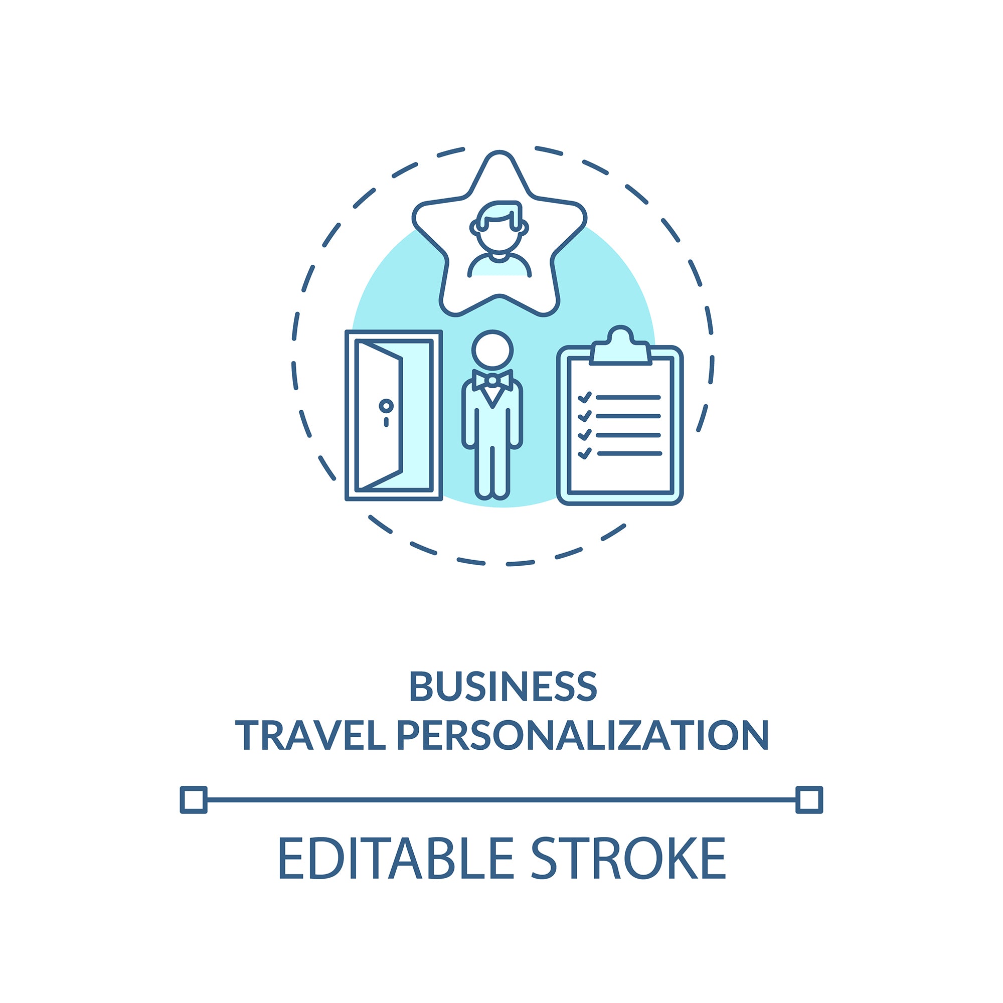Business travel during coronavirus pandemic concept icons bundle
