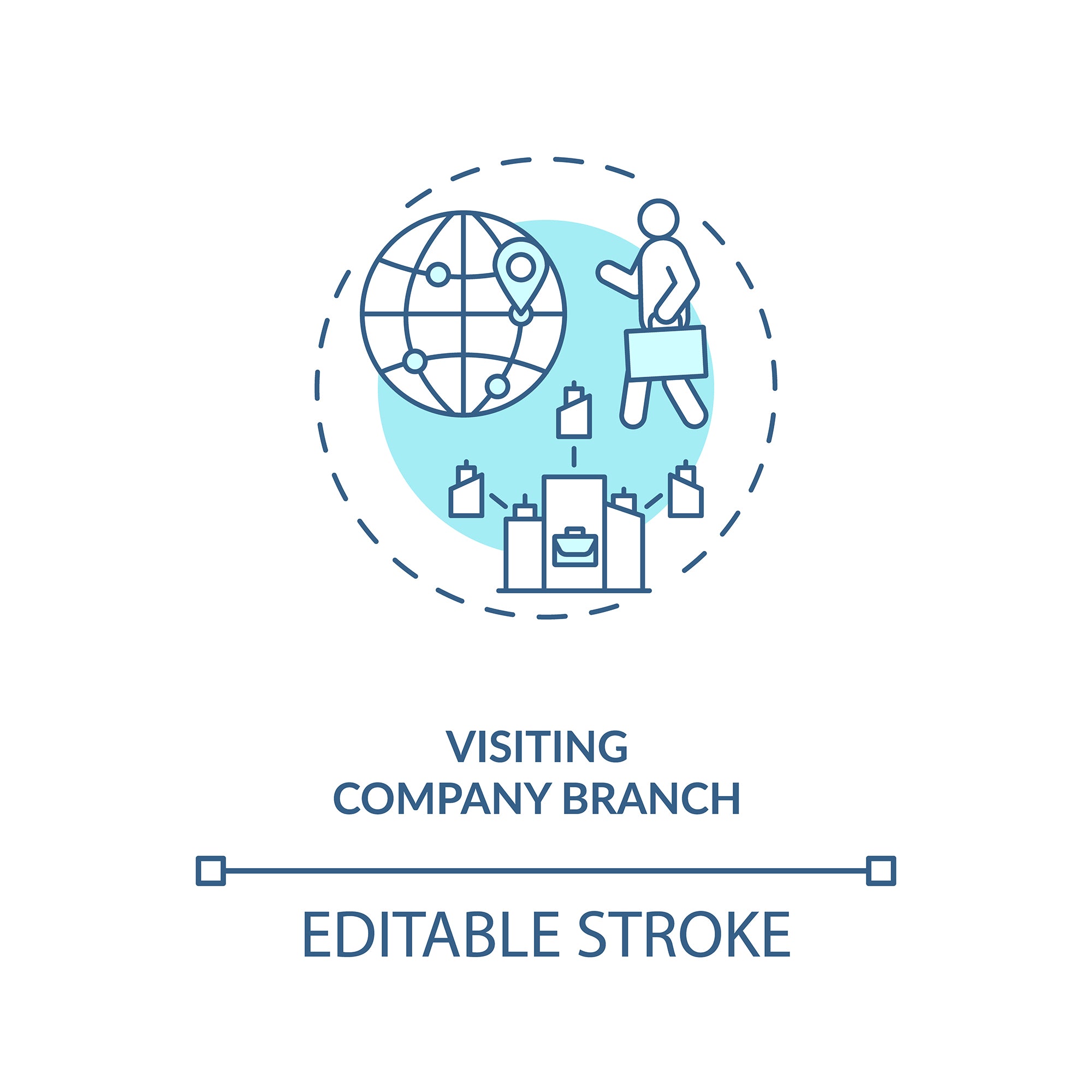 Business travel during coronavirus pandemic concept icons bundle