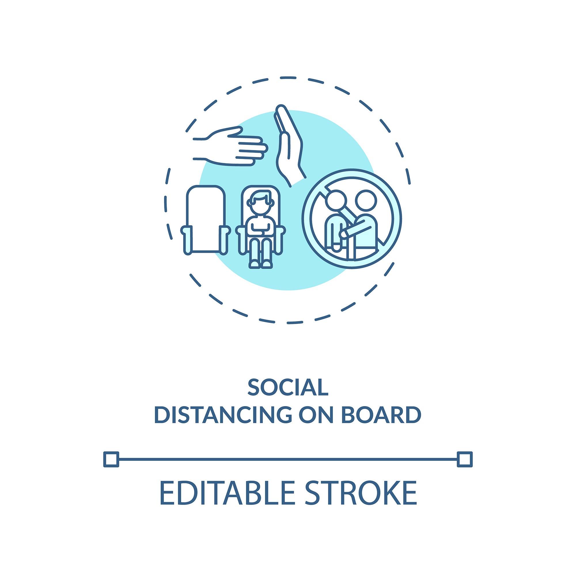 Business travel during coronavirus pandemic concept icons bundle