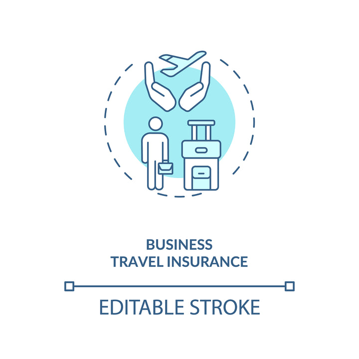 Business travel during coronavirus pandemic concept icons bundle