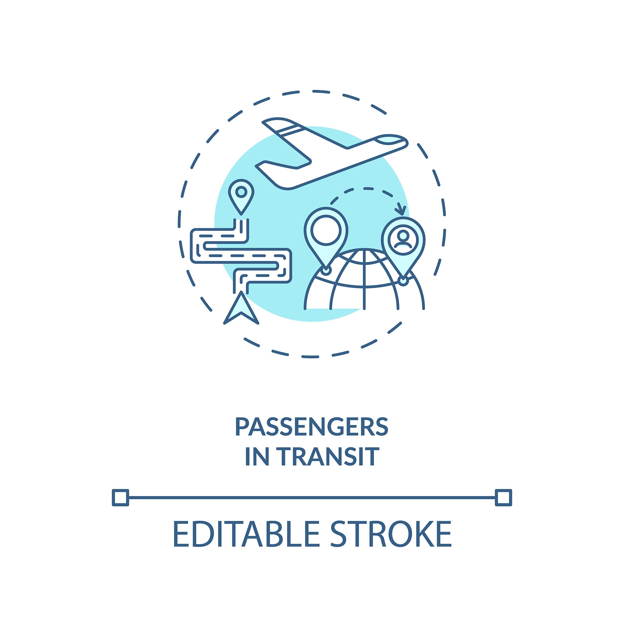 Business travel during coronavirus pandemic concept icons bundle