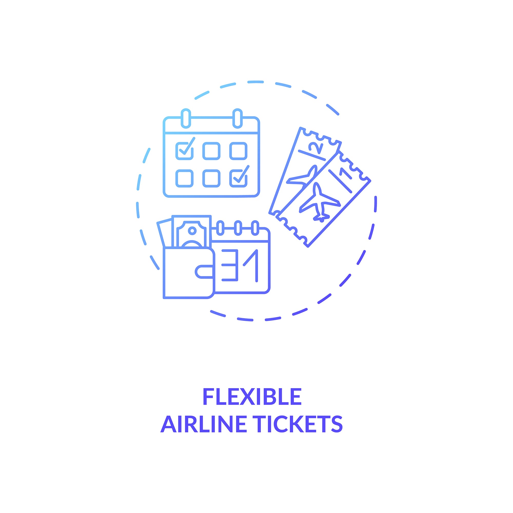 Business travel during coronavirus pandemic concept icons bundle