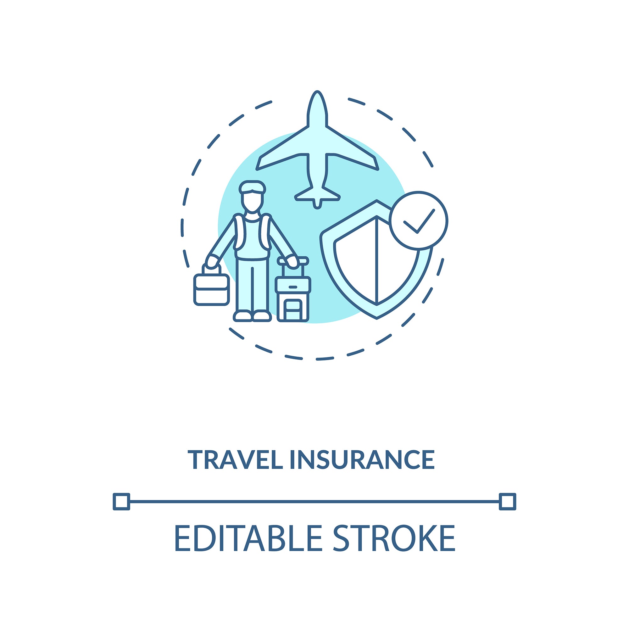 Business travel during coronavirus pandemic concept icons bundle