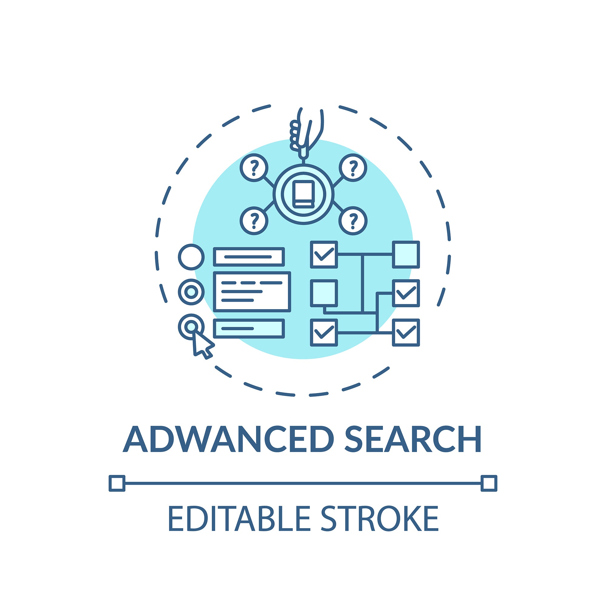 Online library concept icons bundle