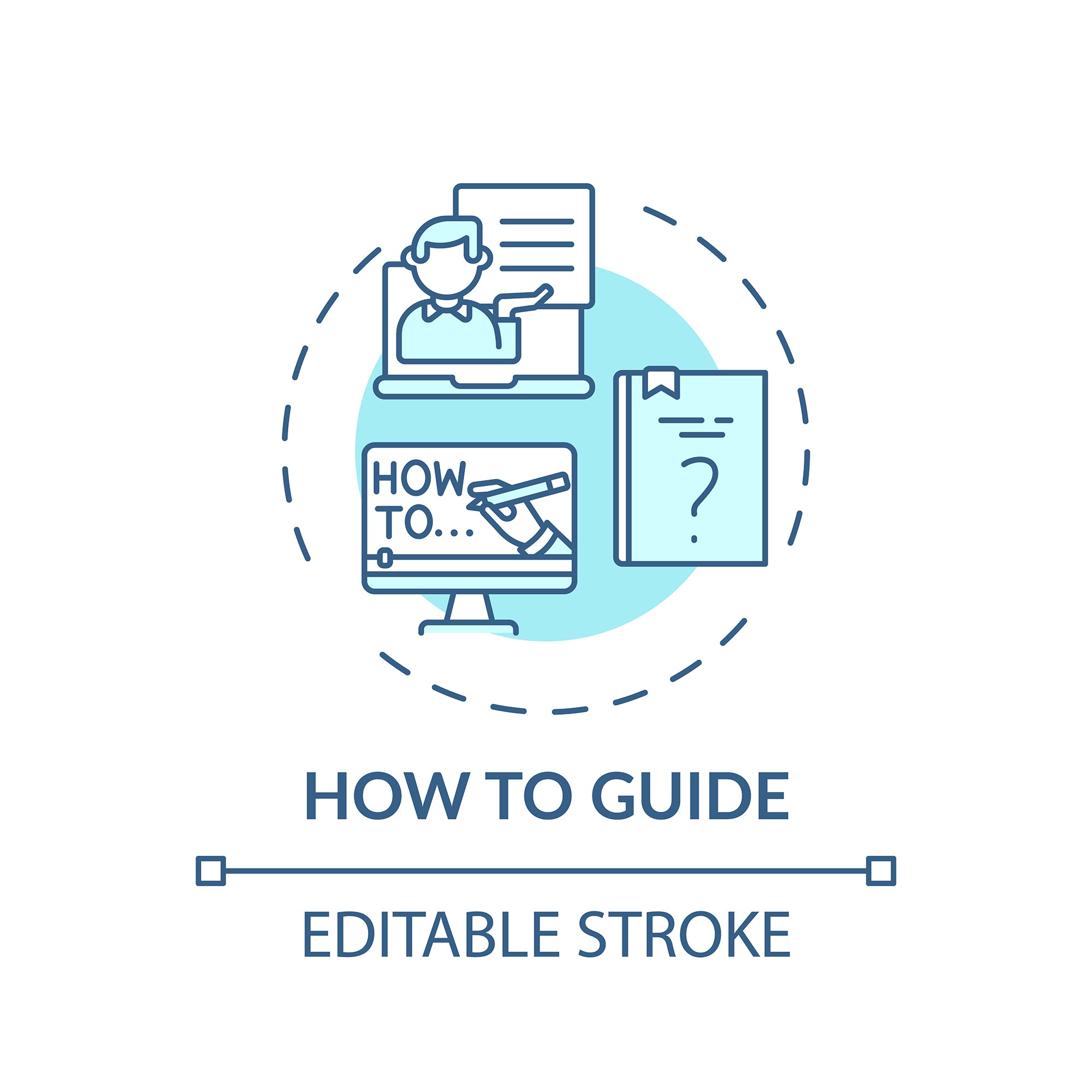 Online library concept icons bundle