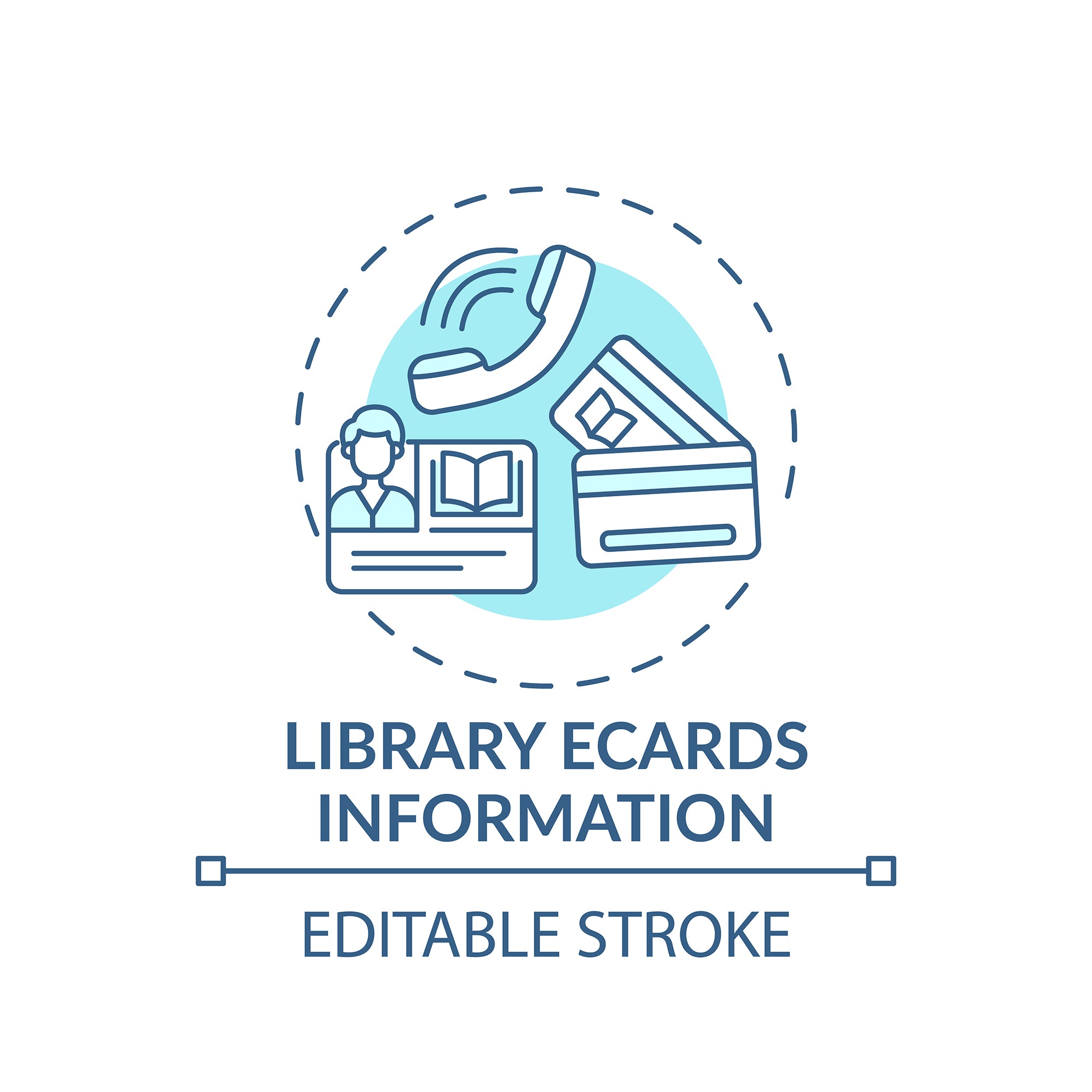 Online library concept icons bundle