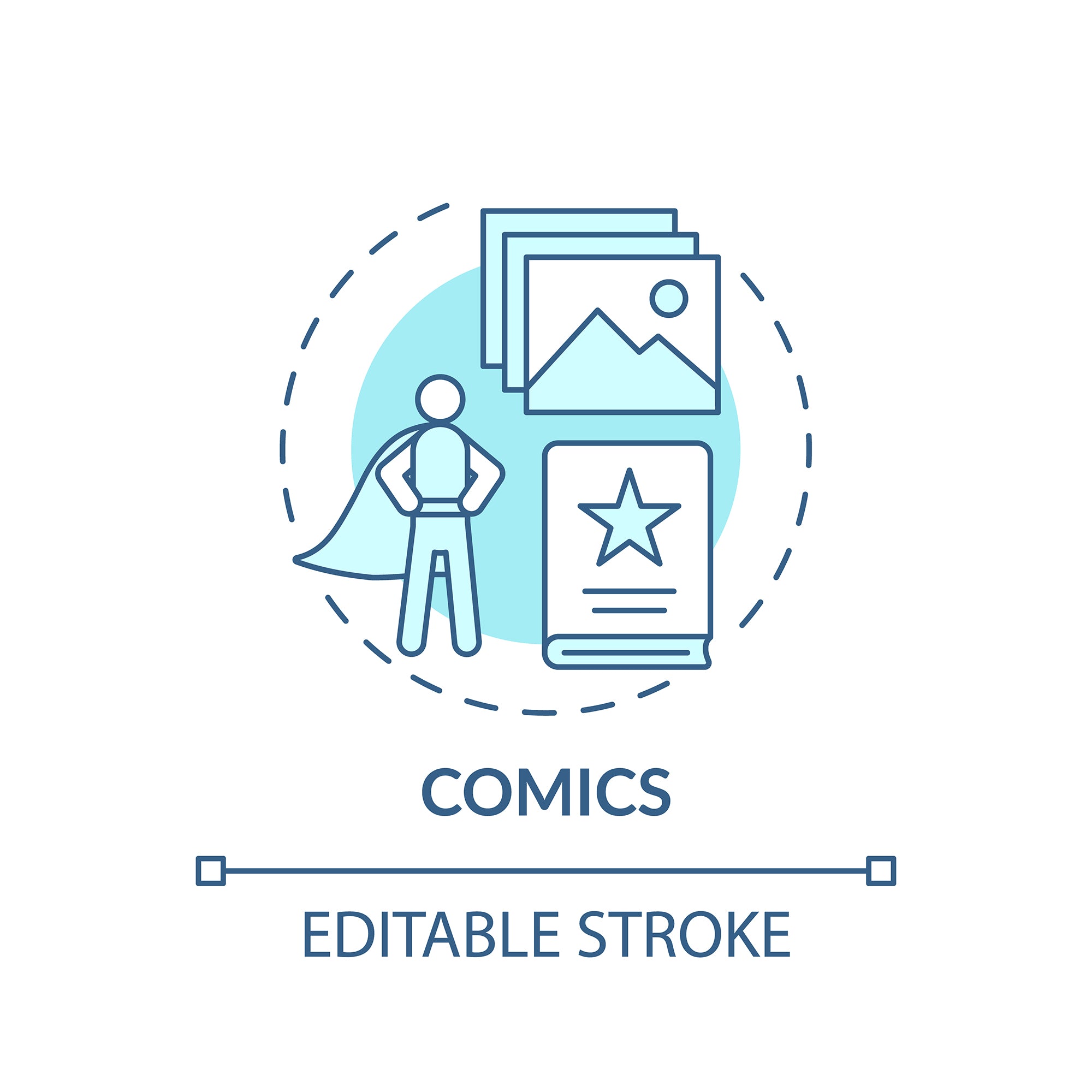 Online library concept icons bundle