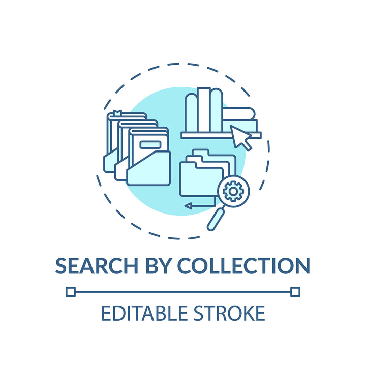 Online library concept icons bundle