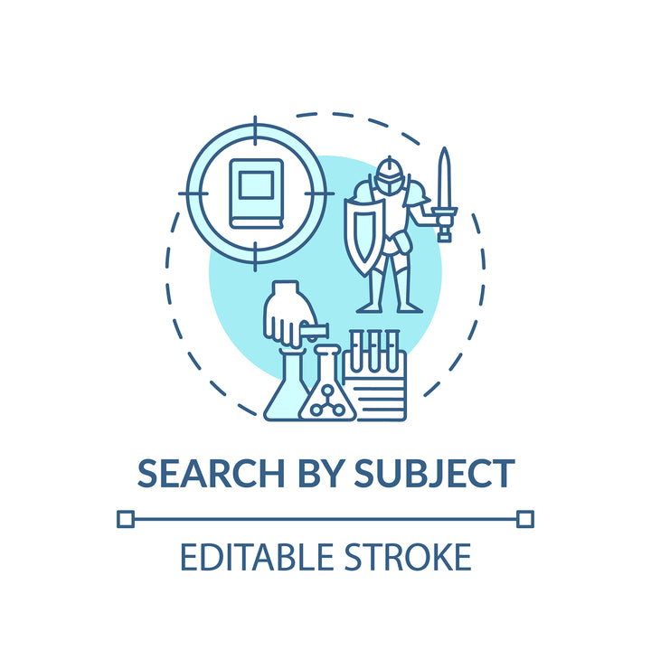 Online library concept icons bundle