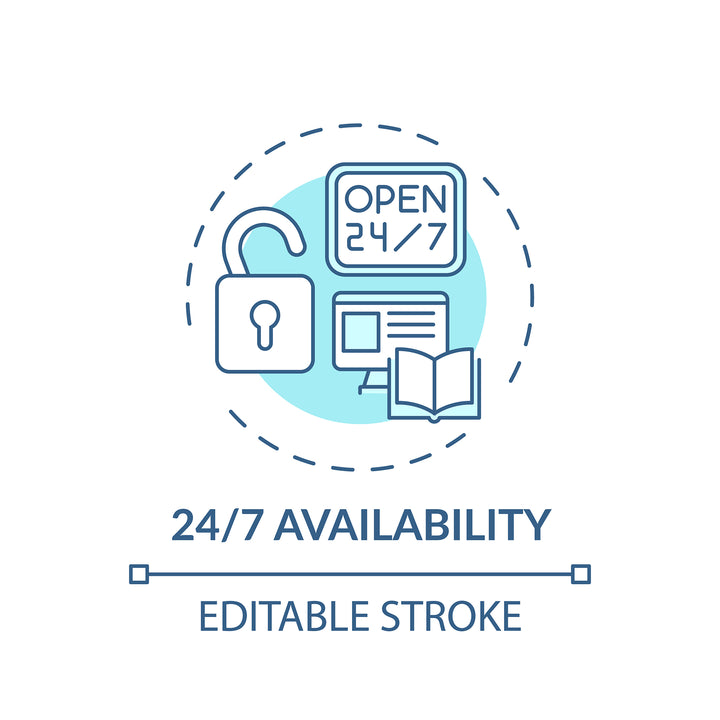 Online library concept icons bundle