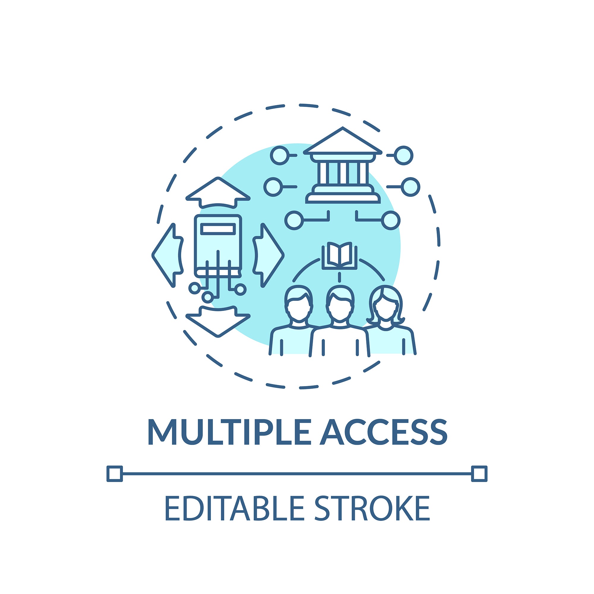 Online library concept icons bundle