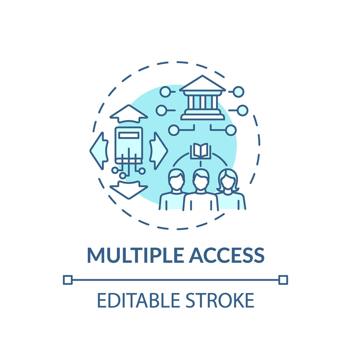 Online library concept icons bundle