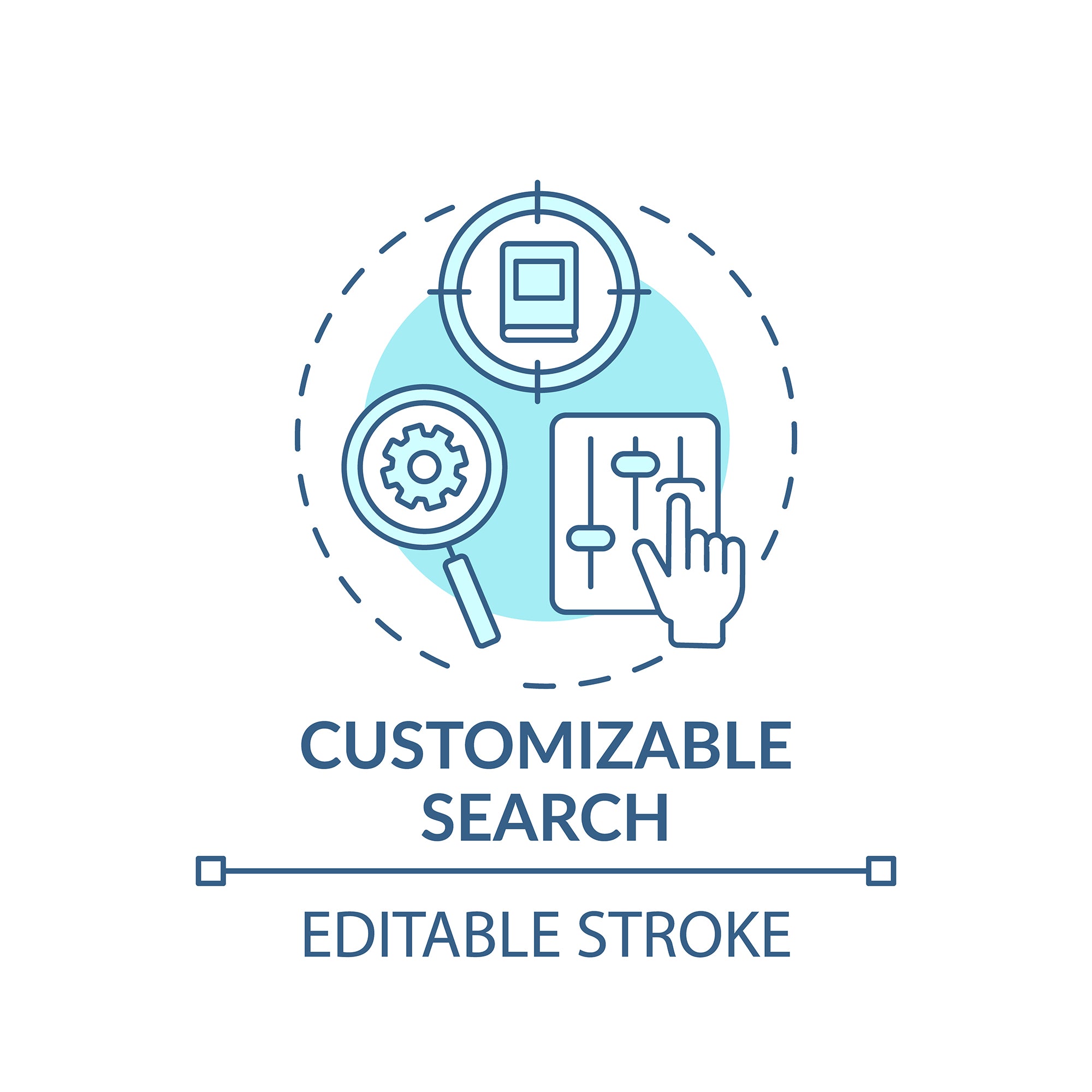 Online library concept icons bundle