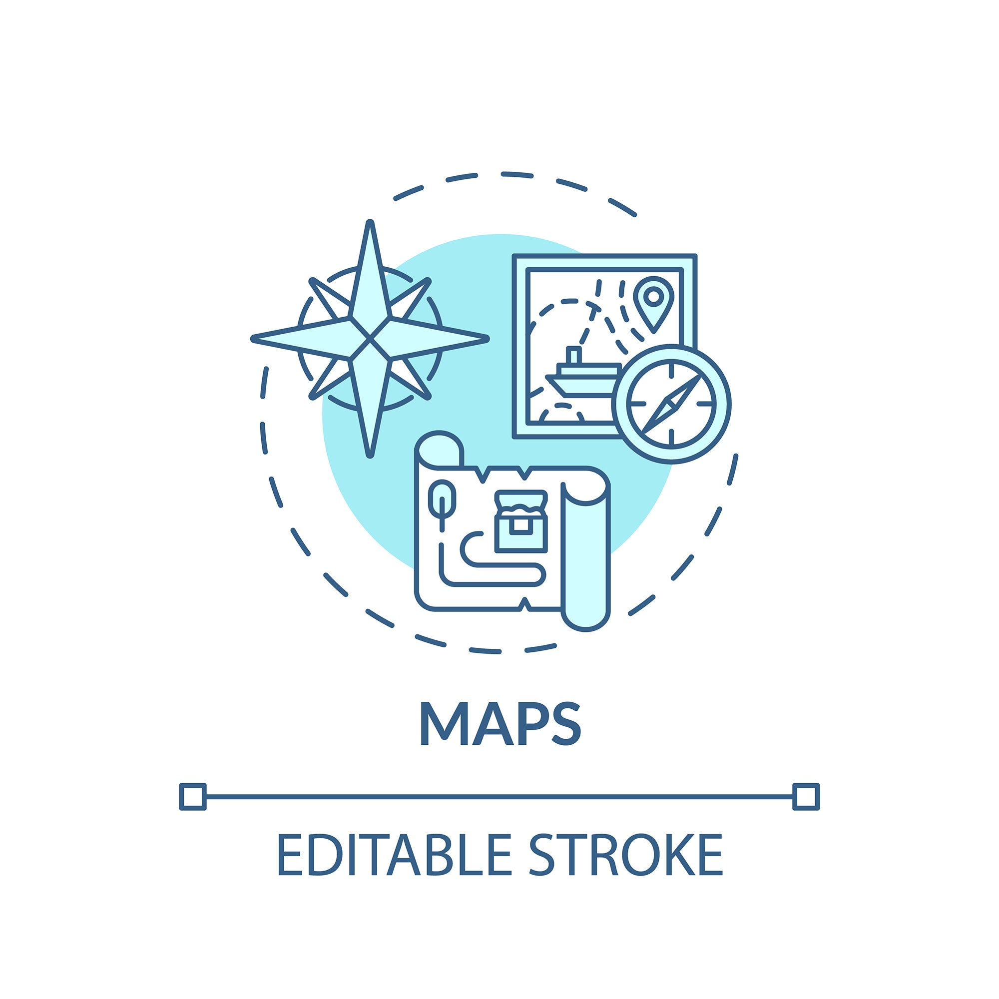 Online library concept icons bundle