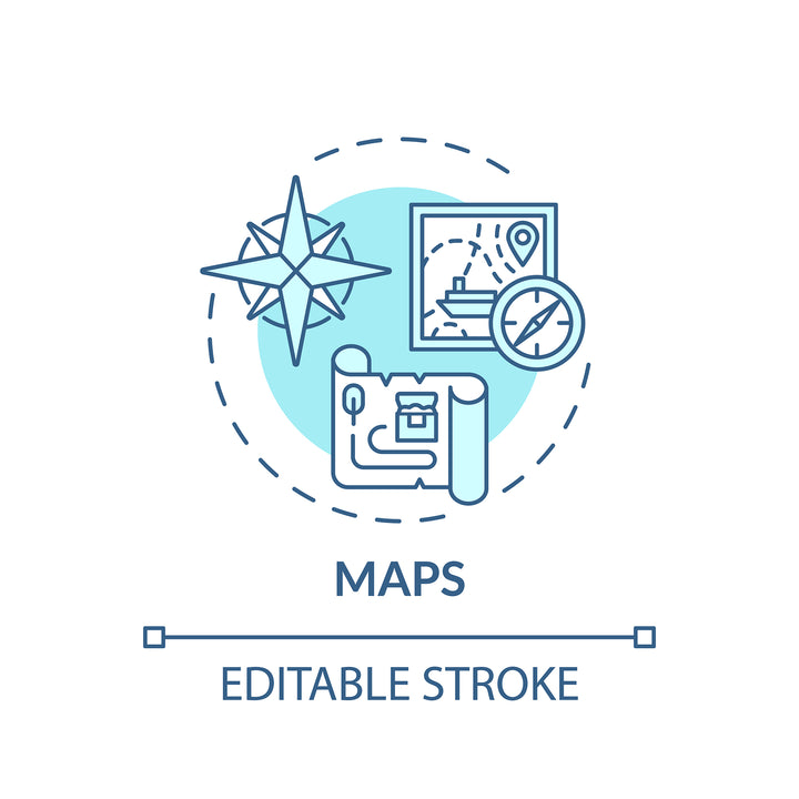 Online library concept icons bundle