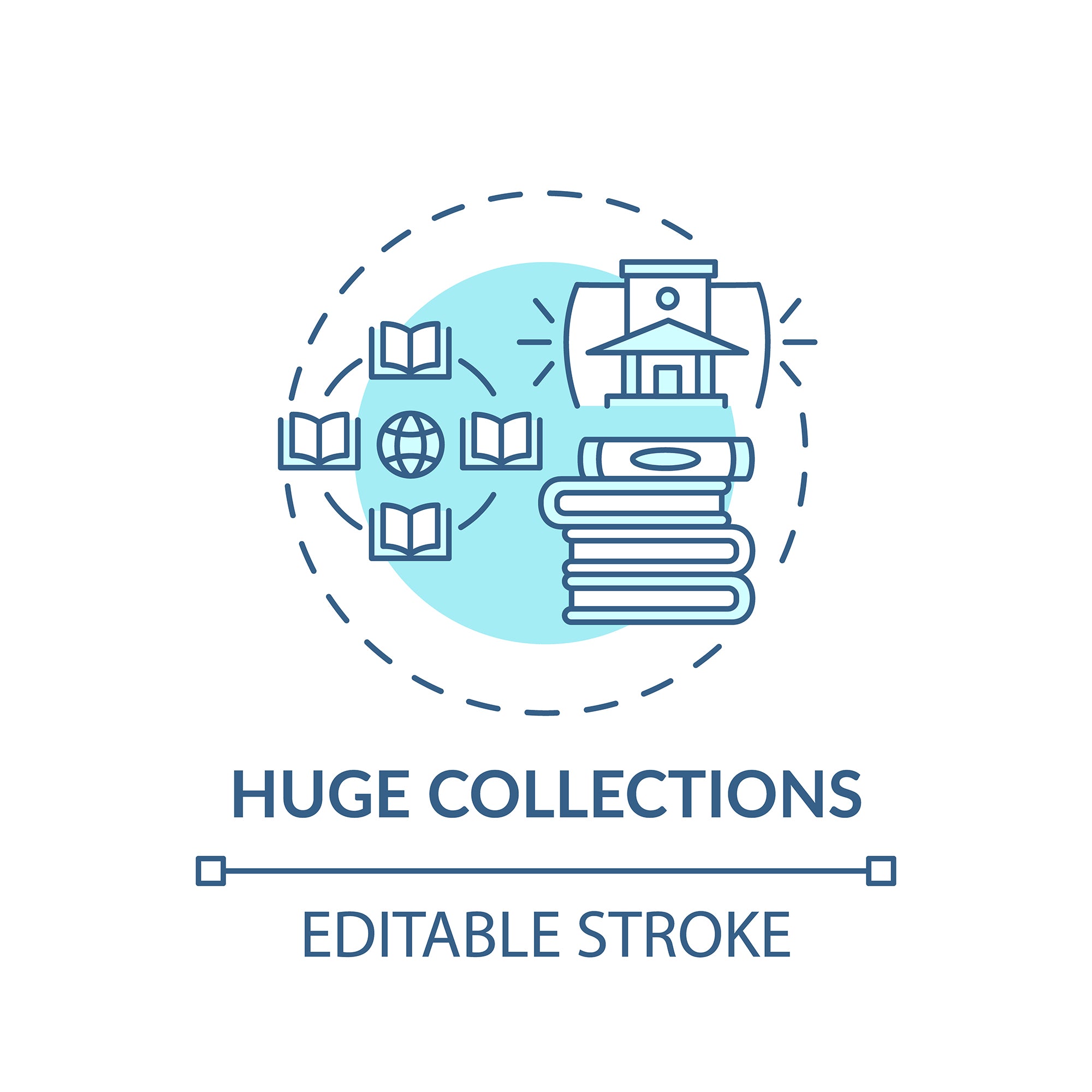 Online library concept icons bundle