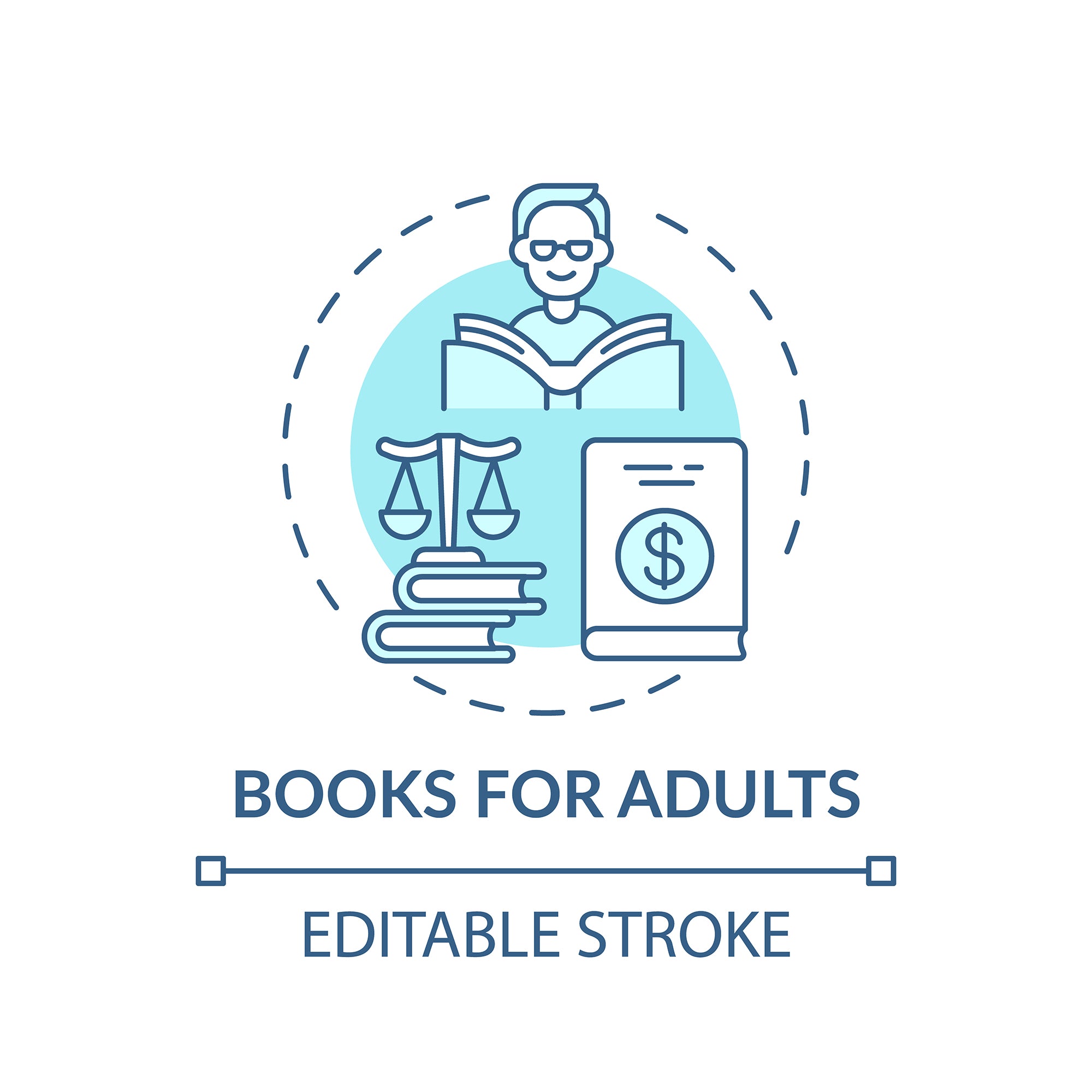 Online library concept icons bundle