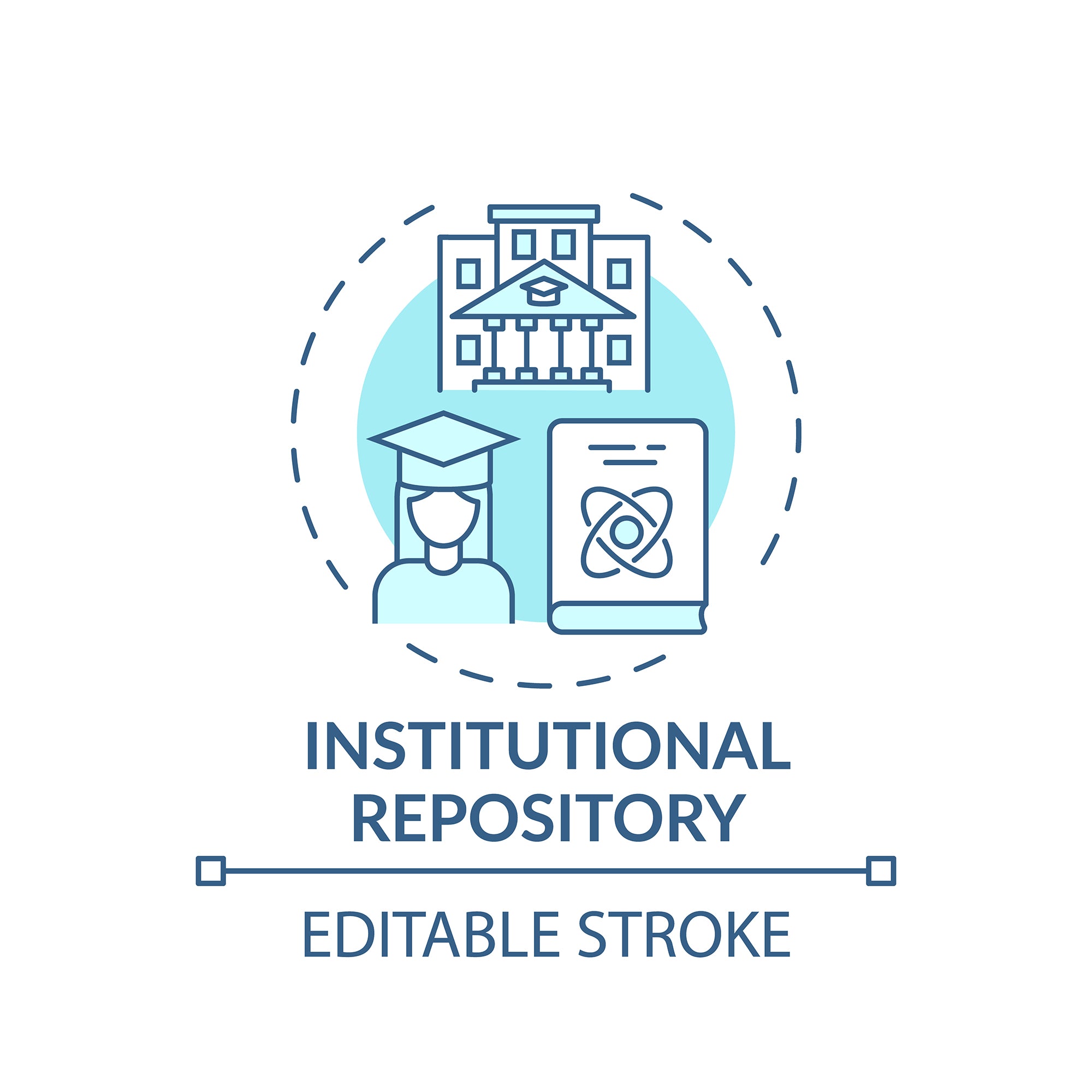 Online library concept icons bundle