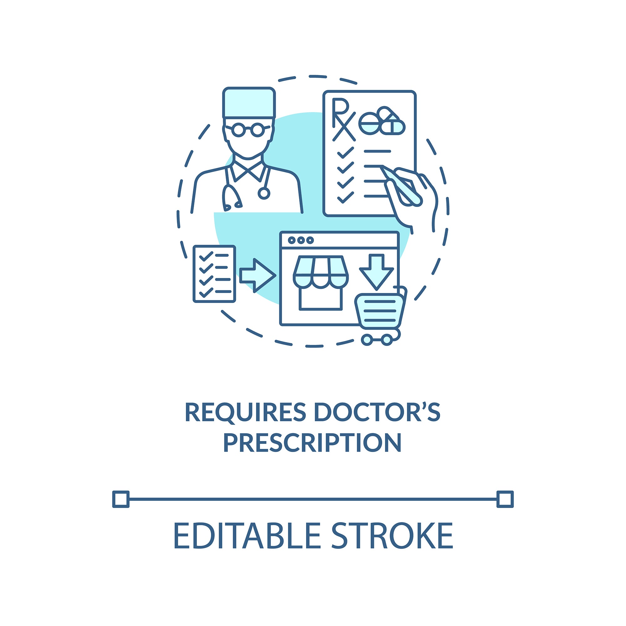 Online pharmacy concept icons bundle