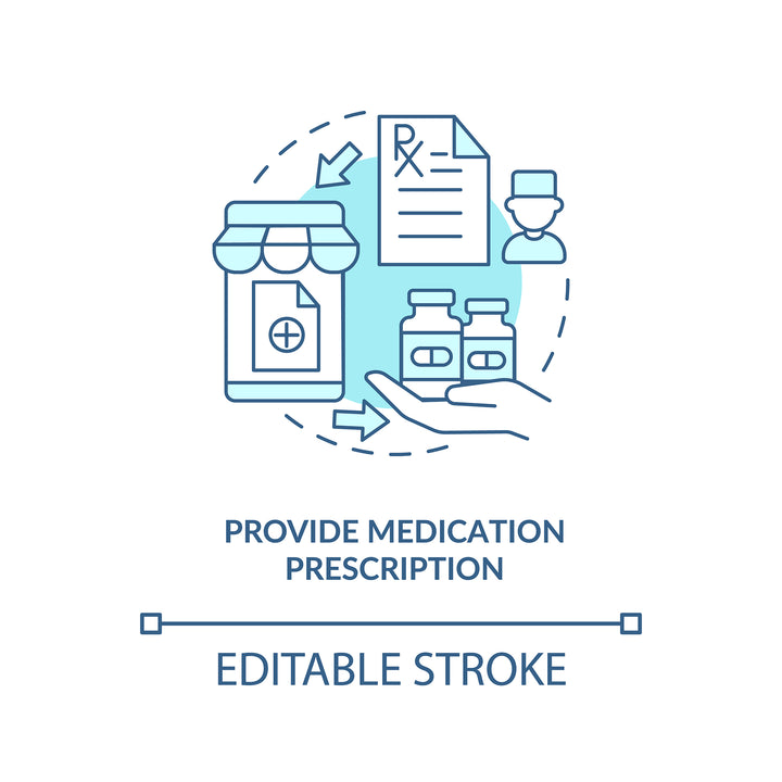 Online pharmacy concept icons bundle