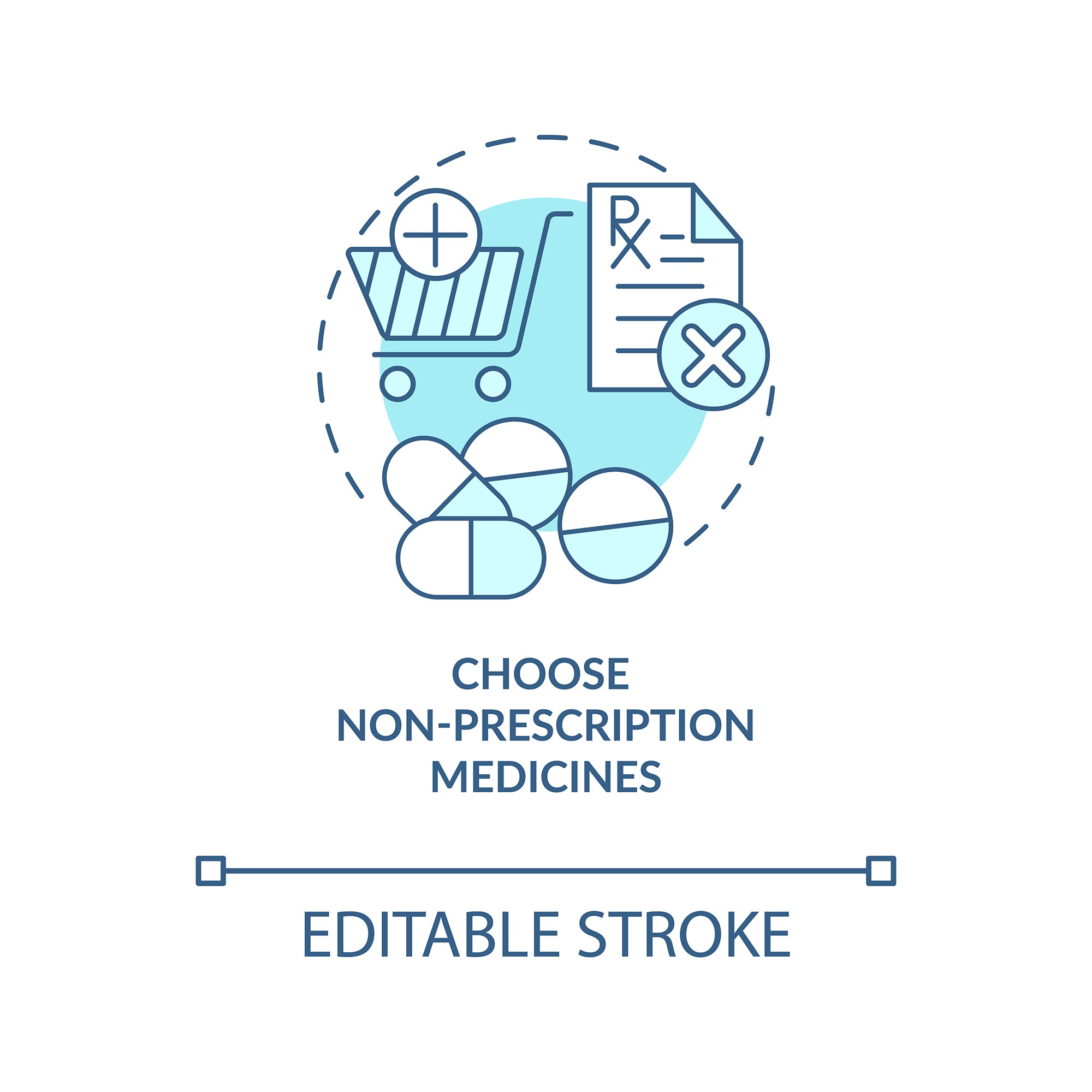 Online pharmacy concept icons bundle