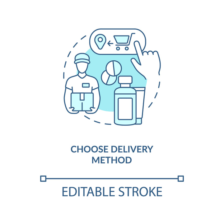 Online pharmacy concept icons bundle