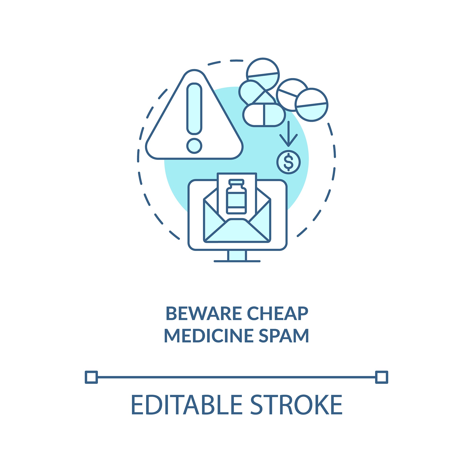 Online pharmacy concept icons bundle