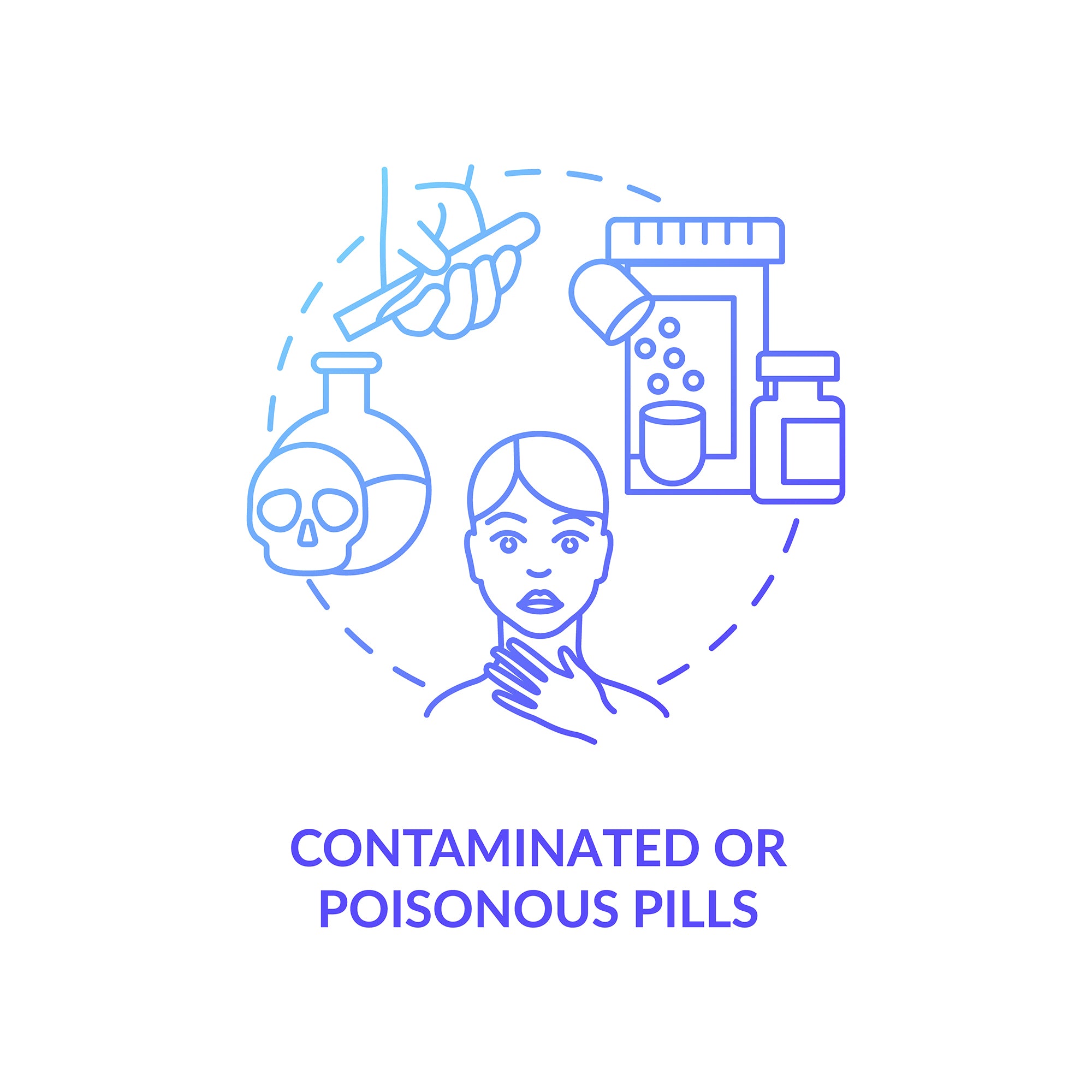 Online pharmacy concept icons bundle